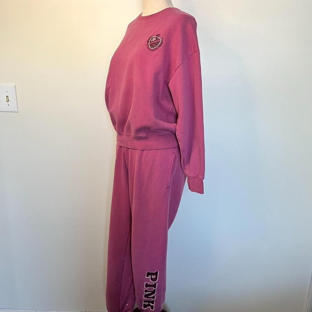 Pink Victoria’s Secret Cozy matching lounge set sweatshirt and joggers small - Picture 3 of 8
